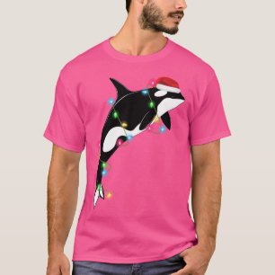 Camiseta Funny Orca Killer Whale Santa Hat Christmas Sea An