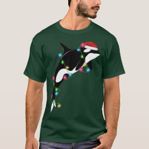 Camiseta Funny Orca Killer Whale Santa Hat Christmas Sea An