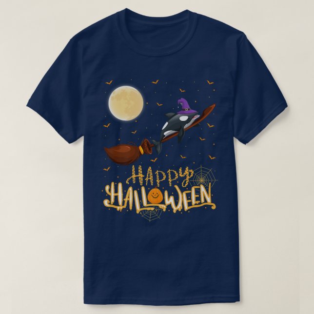 Camiseta Funny Orca Ride Whot Orca Fish Halloween (Diseño del anverso)