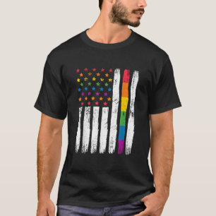 Camiseta Funny Orgullo Mes LGBTQ América Bandera Gay Queer 