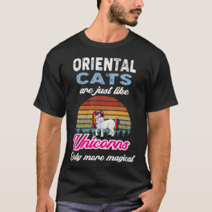 Camiseta Funny Oriental Cats Design Retro Unicorn Vintage