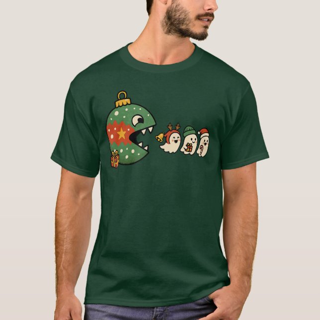Camiseta Funny Ornament Eating Holiday Ghosts Gamers Christ (Anverso)