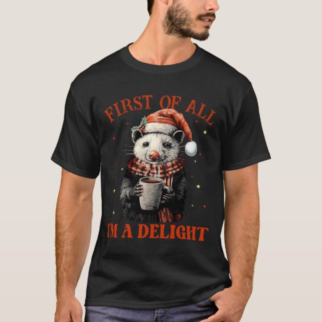 Camiseta Funny Ossums First Of All I'm A Delight Merry Chri (Anverso)