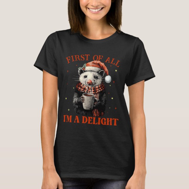 Camiseta Funny Ossums First Of All I'm A Delight Merry Chri (Anverso)