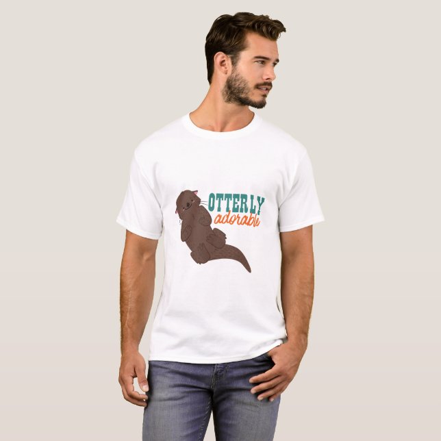Camiseta Funny Otter Personalizado Animal abiertamente Ador (Anverso completo)