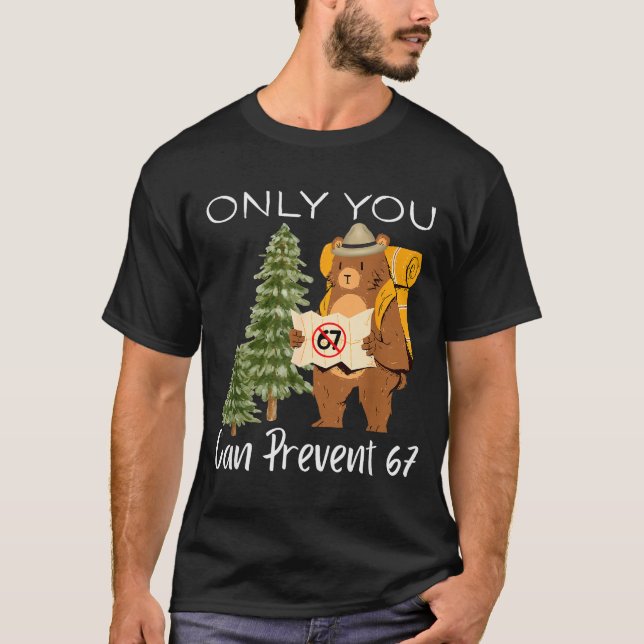 Camiseta Funny Outdoor Bear Wild Number Six Seven Pun  (Anverso)