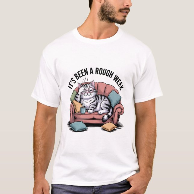 Camiseta Funny Overthinking Cat Shirt  (Anverso)