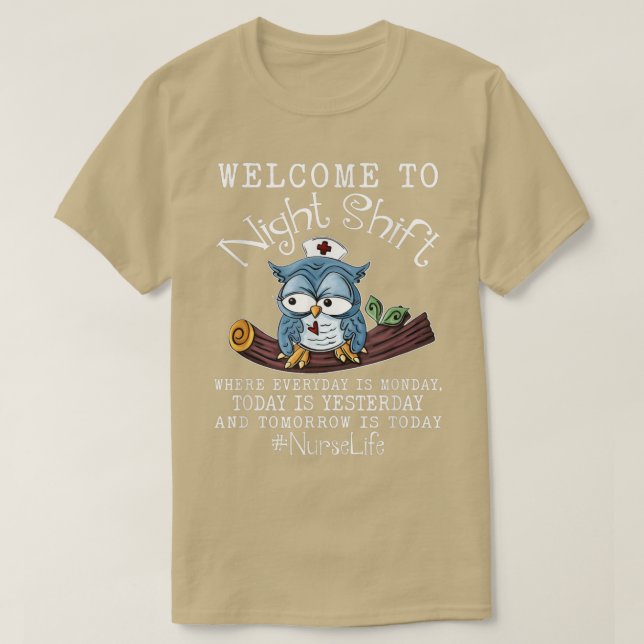 Camiseta Funny Owl Night Shift Nurse Life Scrub Nurses Day  (Diseño del anverso)