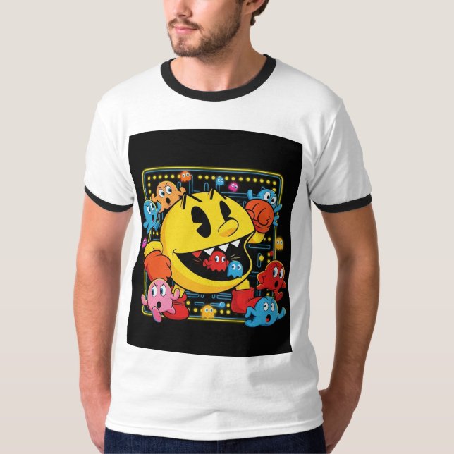 Camiseta Funny Pac-Man T-Shirt – Retro Arcade Gaming Tee (Anverso)