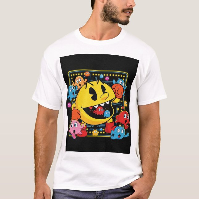 Camiseta Funny Pac-Man T-Shirt – Retro Arcade Gaming Tee (Anverso)