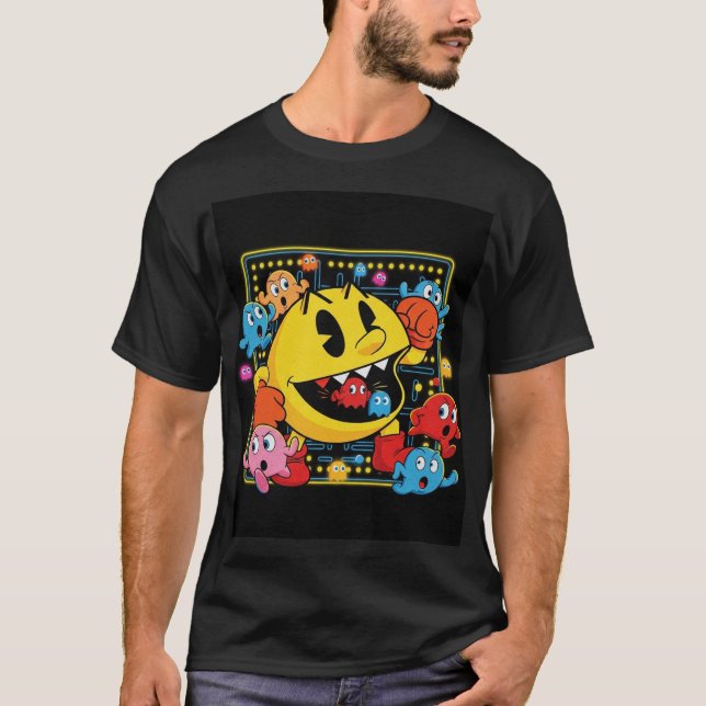 Camiseta Funny Pac-Man T-Shirt – Retro Arcade Gaming Tee (Anverso)