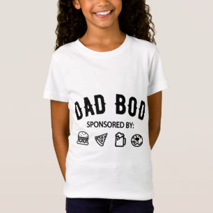 Camiseta Funny Padre Papá Bod Patrocinado por Burgers Pizza