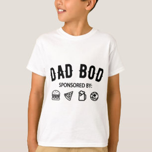 Camiseta Funny Padre Papá Bod Patrocinado por Burgers Pizza