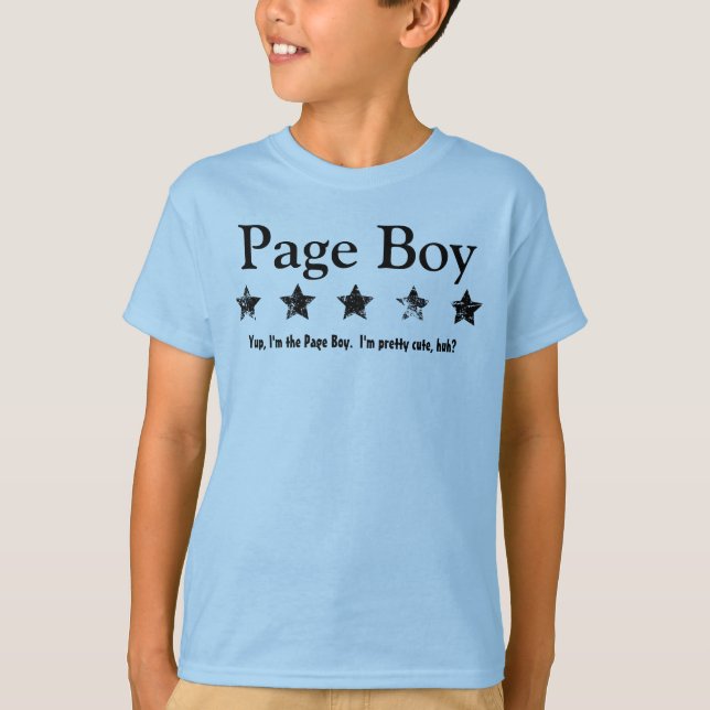 Camiseta Funny Page Boy Grunge Stars Nombre personalizado A (Anverso)