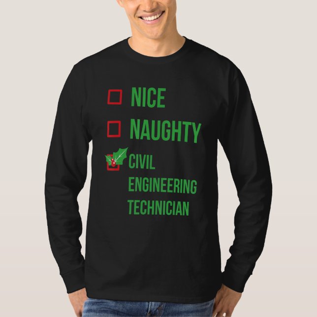 Camiseta Funny Pajama Christma, técnico de ingeniería civil (Anverso)