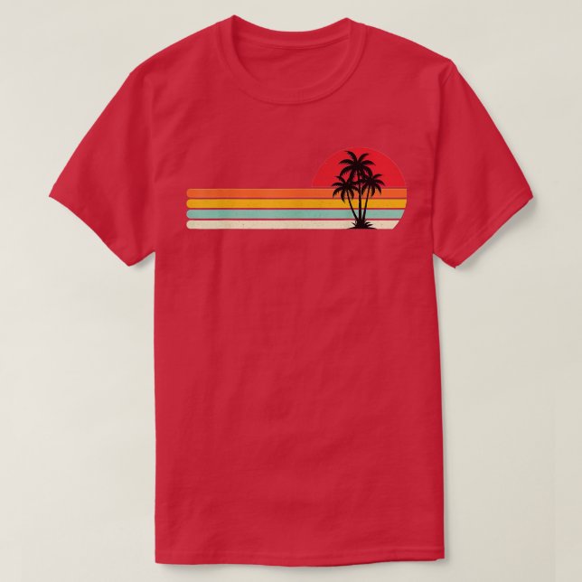 Camiseta Funny Palm tree tropical playa de estilo retro vin (Diseño del anverso)