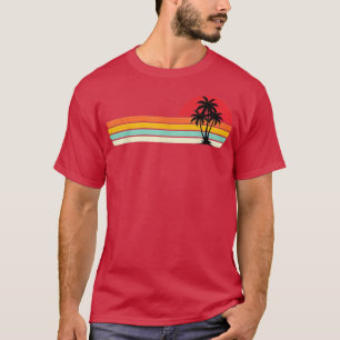 Camiseta Funny Palm tree tropical playa de estilo retro vin