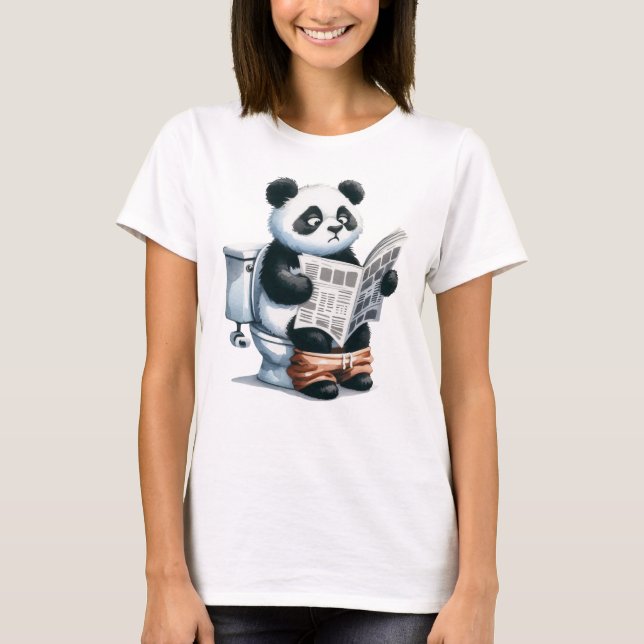 CAMISETA FUNNY PANDA EN EL WC (Anverso)