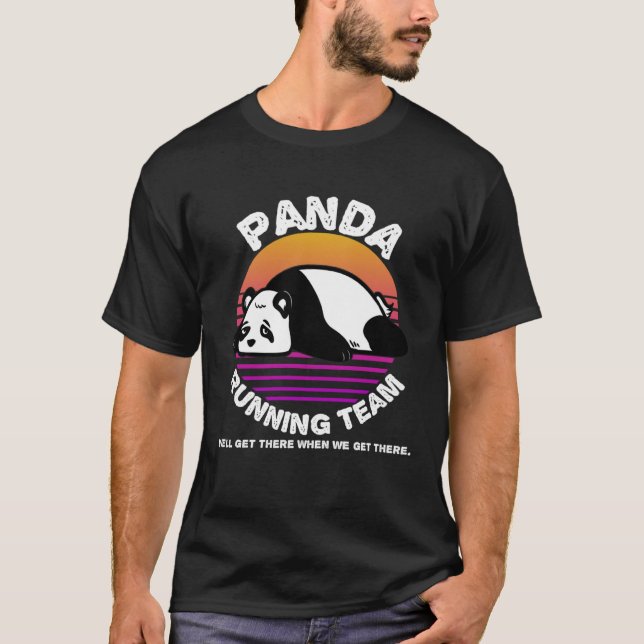 Camiseta Funny Panda Running Team Shirt Kids Men Women Gift (Anverso)