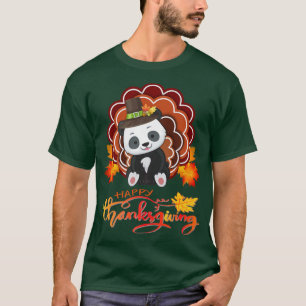Camiseta Funny Panda Turkey Happy Thanksgiving Premium T-Sh