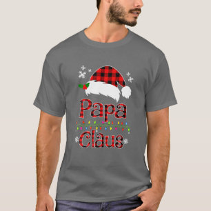 Camiseta Funny Papa Claus Navidades Red Plaid Pajamas Santa