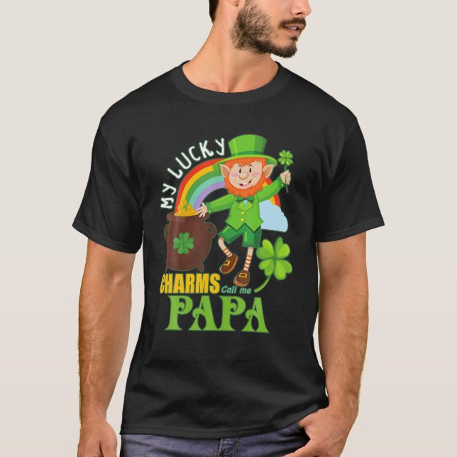 Camiseta Funny Papa Paddy Day St Patricks Lucky Charms Call (Anverso)