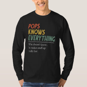 Camiseta Funny Papa Tees For Grandpa Pops Lo Sabe Todo