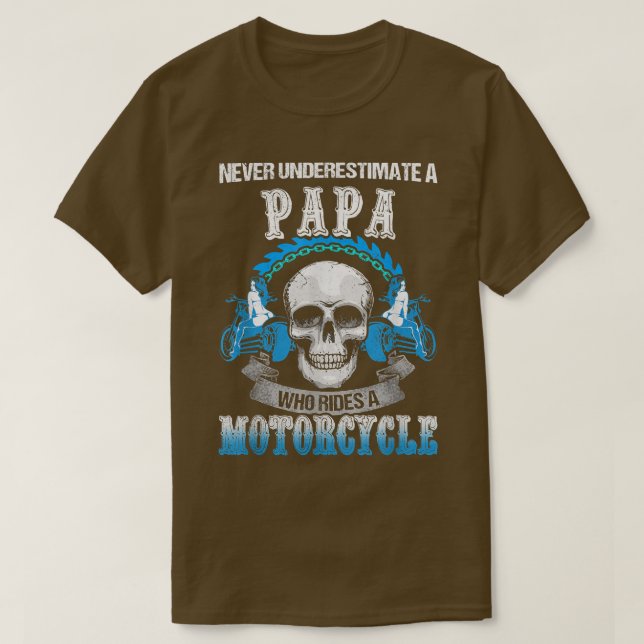 Camiseta Funny Papa Who Rides A Motorcycle Biker Racing Dad (Diseño del anverso)
