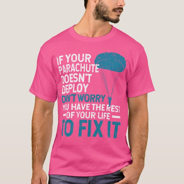 Camiseta Funny Parachute Skydiver Adventure Parachute Sky (Anverso)