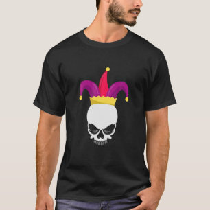 Camiseta Funny Parade Costume Mardi Gras Skull Jester Mask