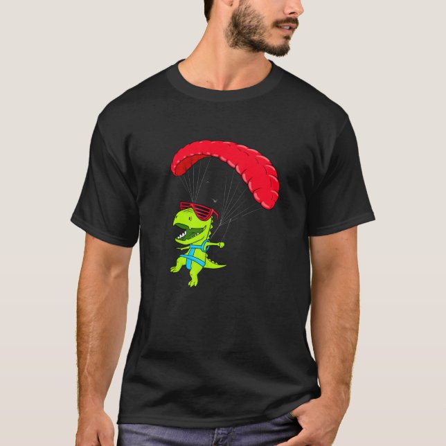 Camiseta Funny Parapente Dinosaurios Paraglider (Anverso)