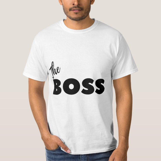 Camiseta Funny Pareja Camisas Jefe Hombres (Anverso)