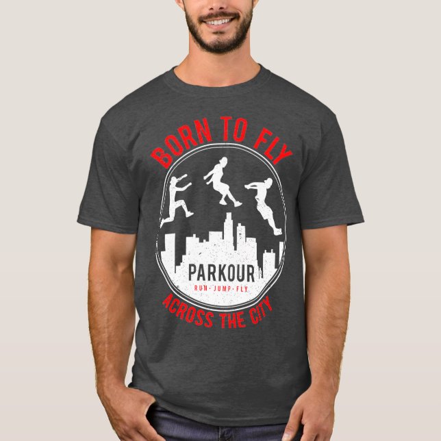 Camiseta Funny Parkour Urban Free Running design Born To (Anverso)