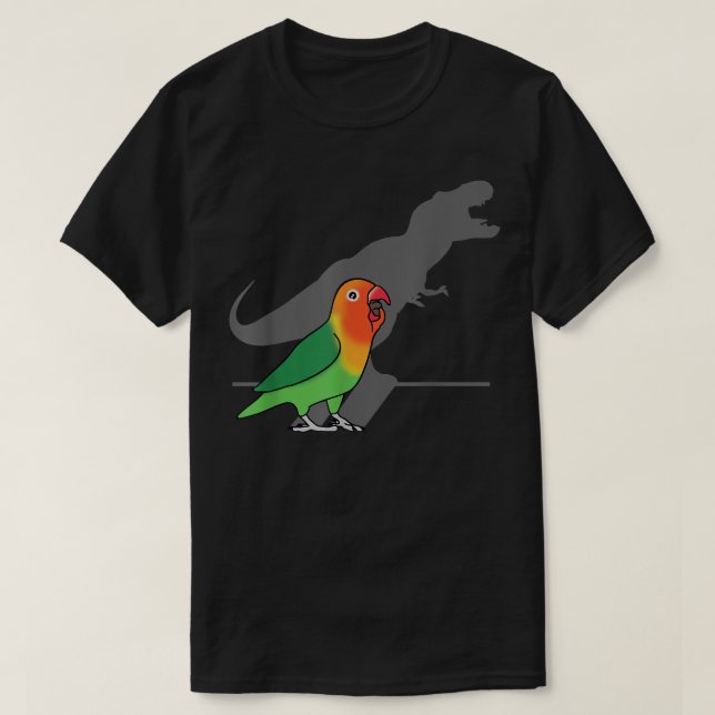Camiseta Funny Parrot Dinosaur Shadow TRe Fischer's Lovebir (Diseño del anverso)
