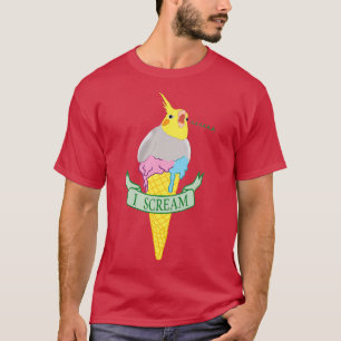 Camiseta Funny Parrot Mascota Doodle I Ice Cream Cockatiel