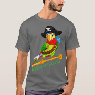 Camiseta Funny Parrot Pirate Repetir el ofensor