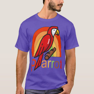 Camiseta Funny Parrot Vintage Sunset ilustracion