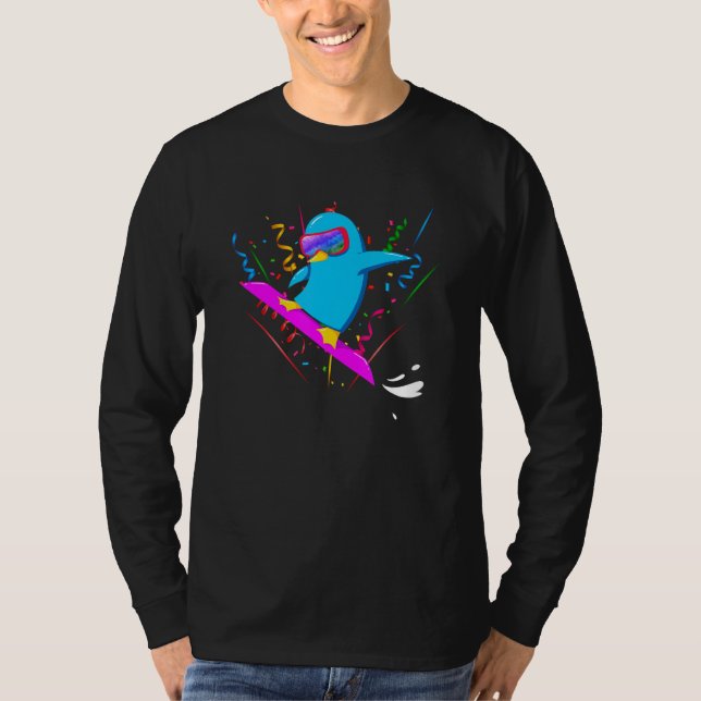 Camiseta Funny Party Animal Sunglasses Antarctic Snowboard  (Anverso)
