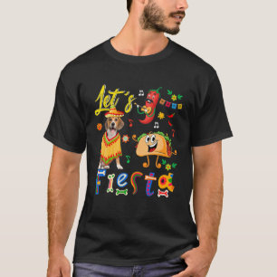 Camiseta Funny Party Mexican Beagle With Sombrero Taco Chil