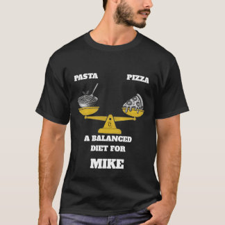 Camiseta Funny Pasta and Pizza Balanced Diet Personalized 