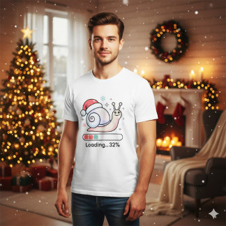 Camiseta Funny Pastel Lazy Snail Christmas Loading Holiday
