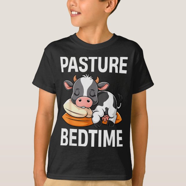 Camiseta Funny Pasture Bedtime Cute Cow Pajamas Pj Sleep  (Anverso)