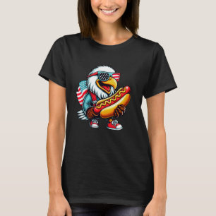 Camiseta Funny Patriotic Bald Eagle Hotdog Bandera American