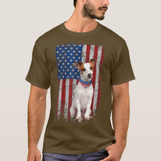 Camiseta Funny Patriotic Jack Russell Terrier American Flag