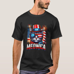 Camiseta Funny Patriotic Kitty Cat Meowica 4 de julio de in