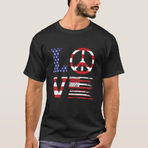 Camiseta Funny Patriótico 4 De Julio Amor Bandera Americana