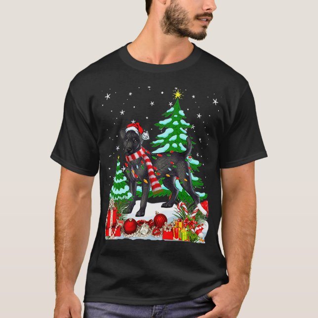 Camiseta Funny Patterdale Terrier Dog Christmas Tree (Anverso)