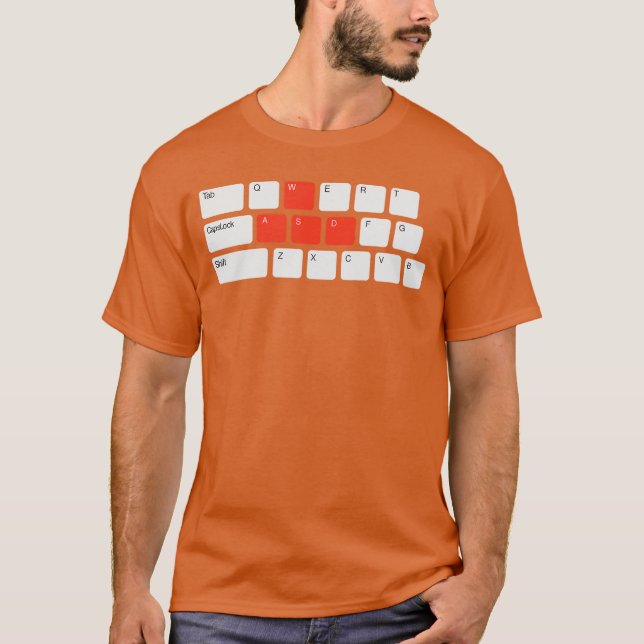 Camiseta Funny PC Video Gamer WASD Gamingees boy (Anverso)