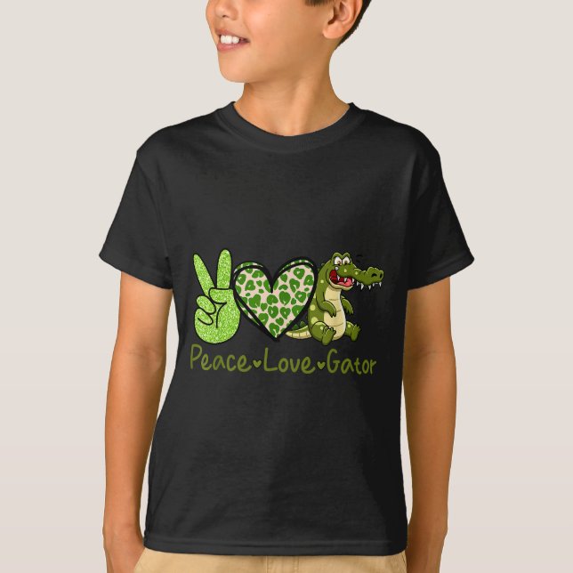 Camiseta Funny Peace Love Gator Cute Costume Animal Lover A (Anverso)