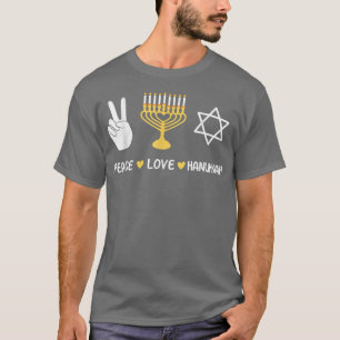 Camiseta Funny Peace Love Hanukkah 2021 Jewish Christmas Le